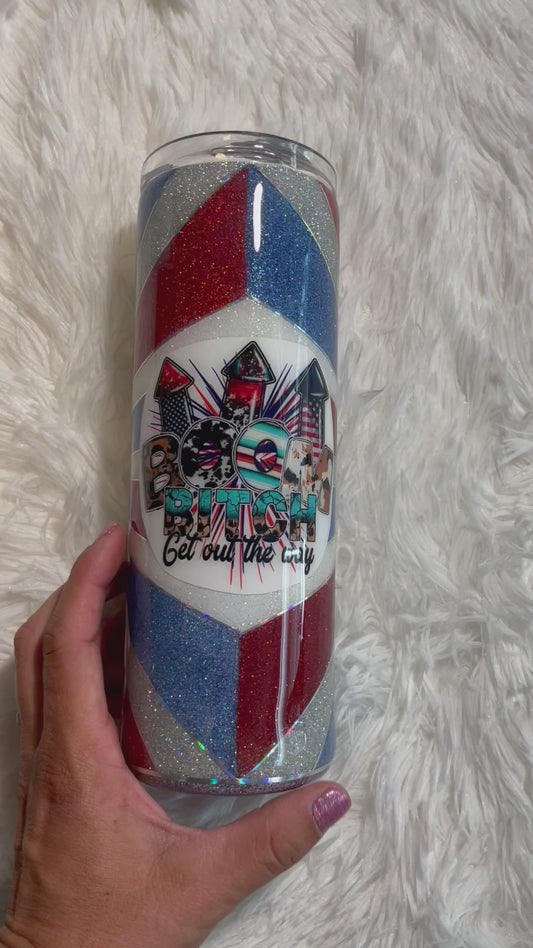 Patriotic Fireworks 20 oz. Skinny Tumbler